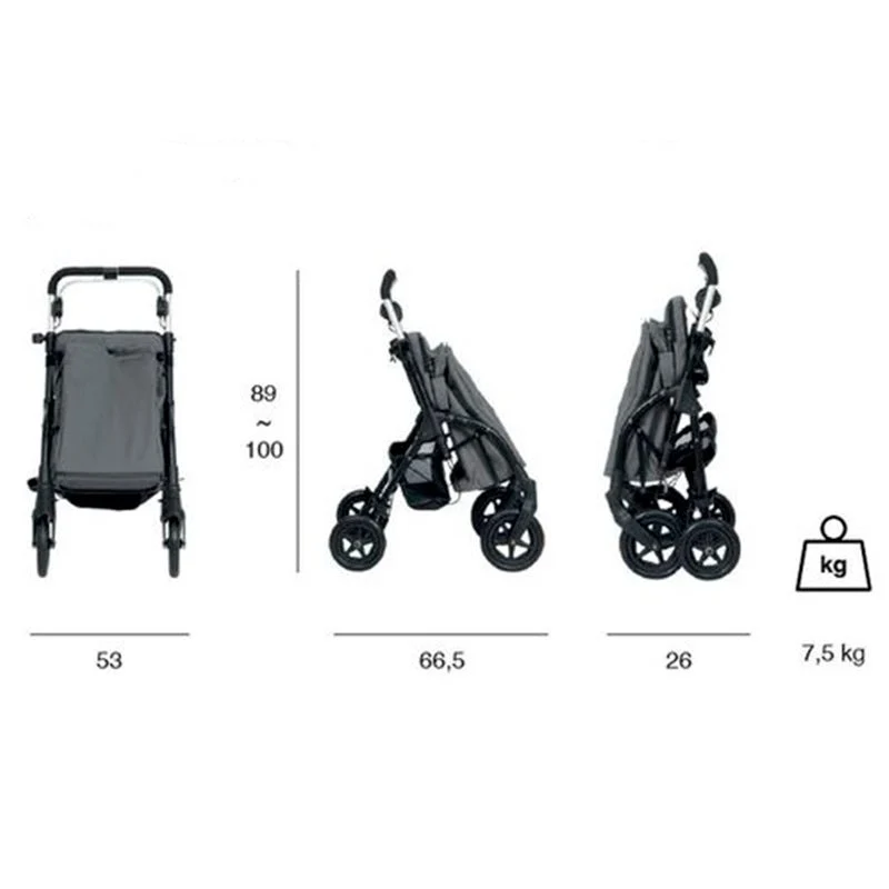 R05 Einkaufswagen mit Sitz - Grau