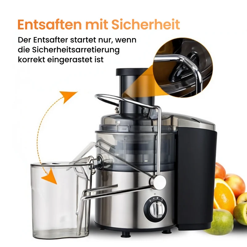 Entsafter mit großer Einfüllöffnung und 2 Geschwindigkeitsstufen