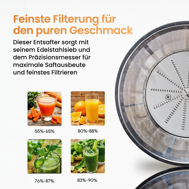 Entsafter mit großer Einfüllöffnung und 2 Geschwindigkeitsstufen