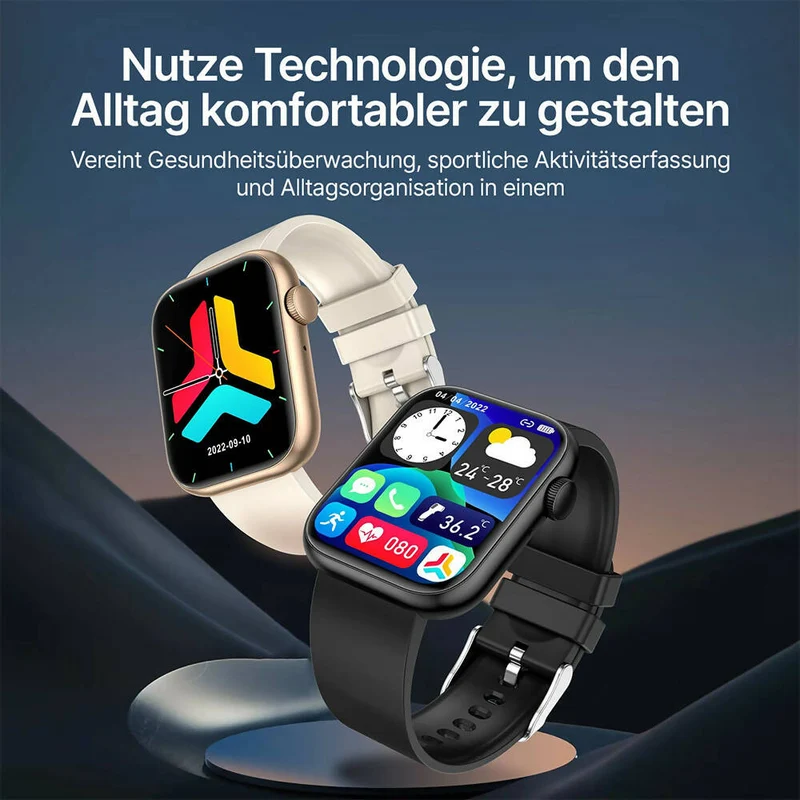 Top Performance Smartwatch mit Gesundheitstracking / IP67 Wasserdichtigkeit / 7 Tage Akkulaufzeit / 100 Sportmodi