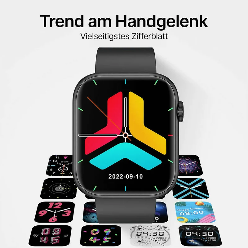 Top Performance Smartwatch mit Gesundheitstracking / IP67 Wasserdichtigkeit / 7 Tage Akkulaufzeit / 100 Sportmodi