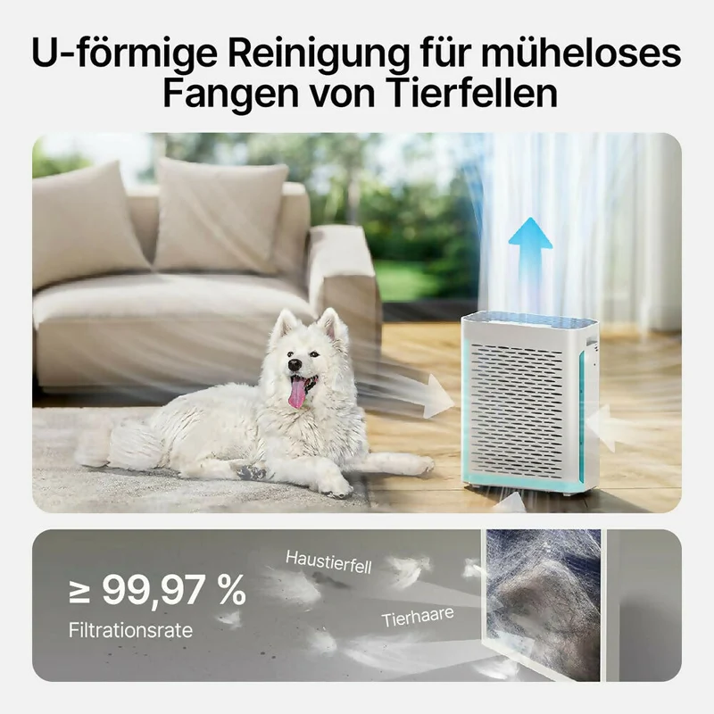 Luftreiniger mit 4-stufiger Filtration für spürbare Frische und ein gesundes Zuhause