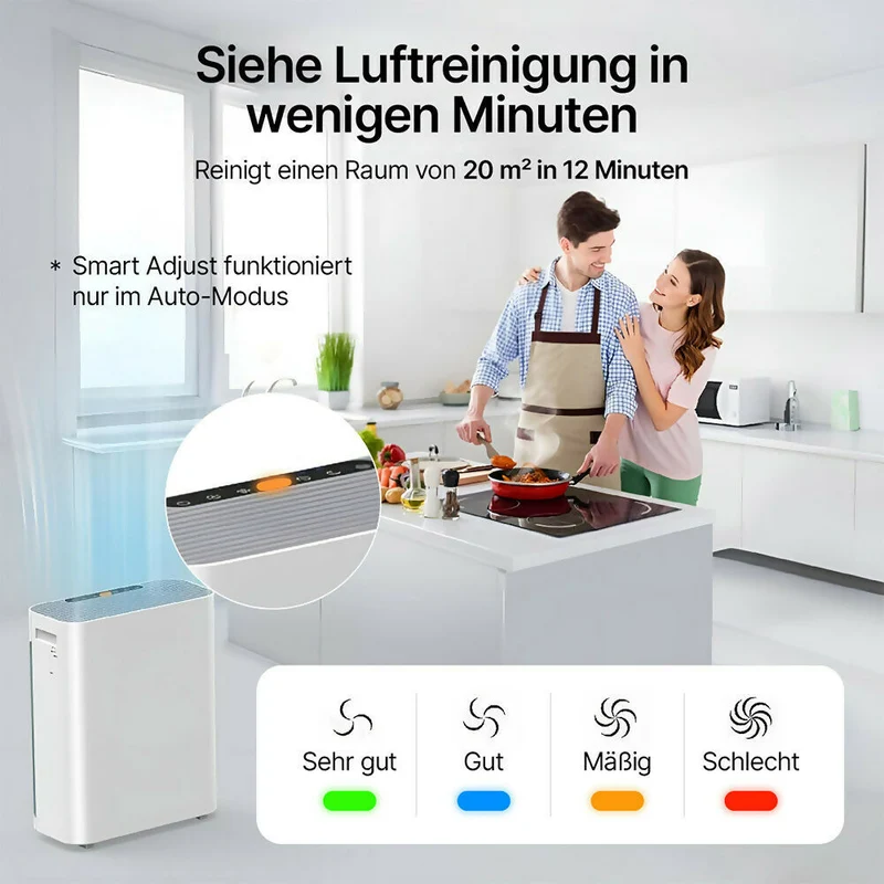 Luftreiniger mit 4-stufiger Filtration für spürbare Frische und ein gesundes Zuhause