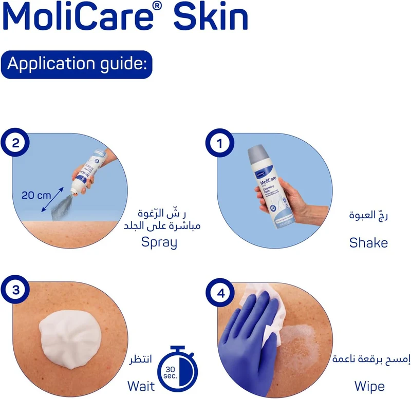 MoliCare Skin Cleansing Foam without water. Easy, fast and gentle cleansing, 400ml