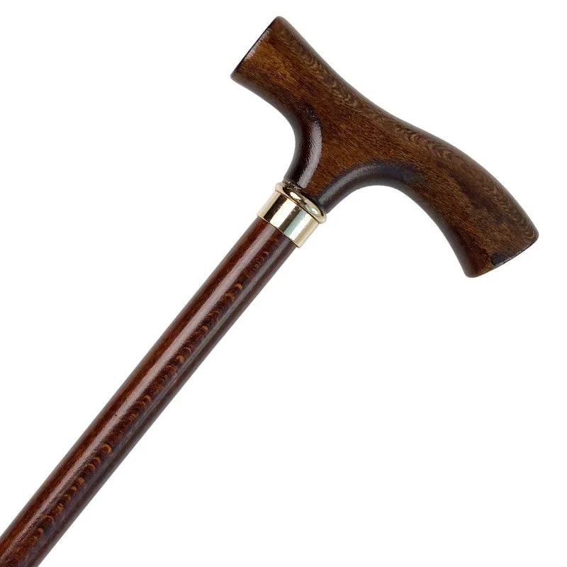 Gehstock aus Holz mit Zier-Ring