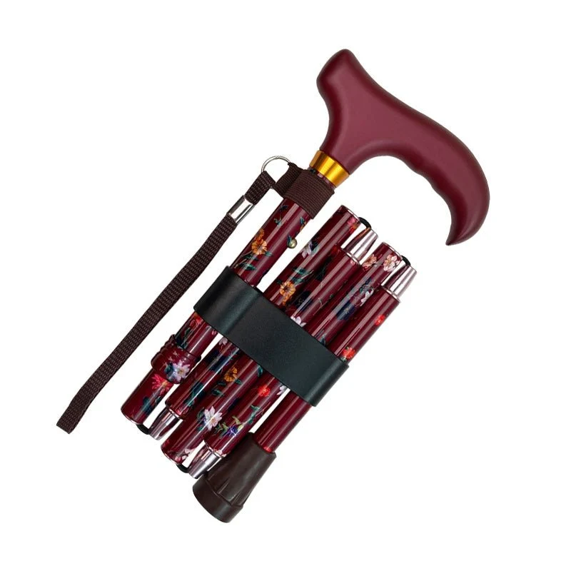 Zusammenklappbarer Stock – Dunkelrot