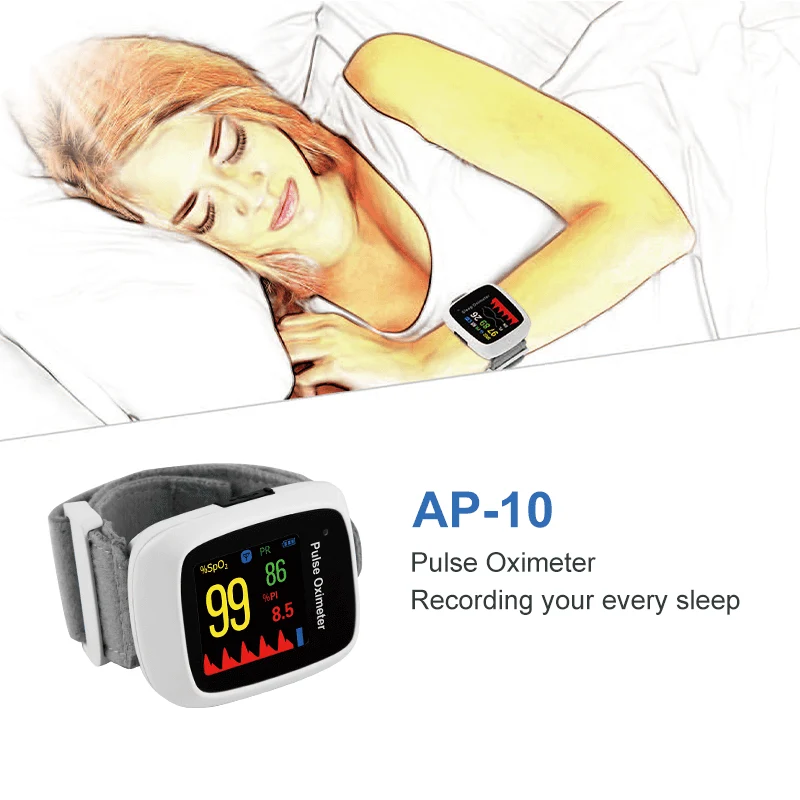 Lepu Digital Wearable Wrist Pulse Oximeter AP-10 Measure SpO2 Pulse Rate for Adults Android iPhone with Wireless Bluetooth Connection