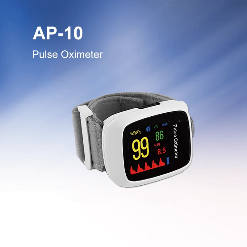 Lepu Digital Wearable Wrist Pulse Oximeter AP-10 Measure SpO2 Pulse Rate for Adults Android iPhone with Wireless Bluetooth Connection