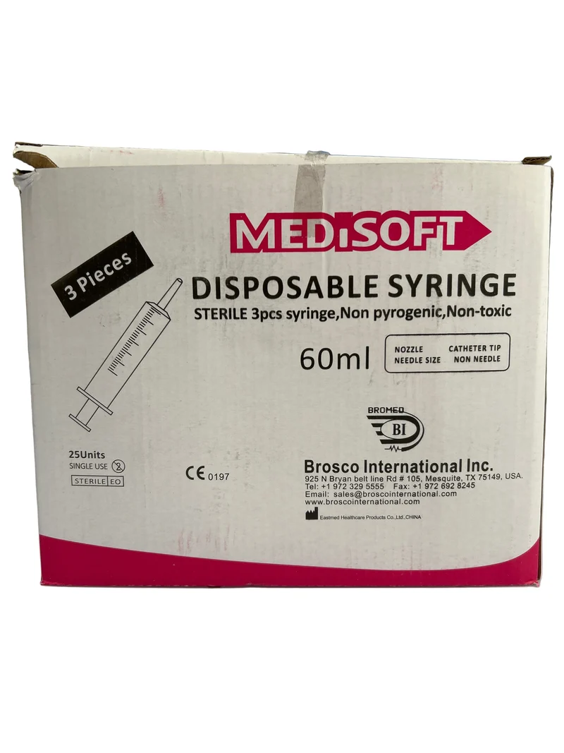 Disposable Syringe, 60 ml, 25 Pieces / Box