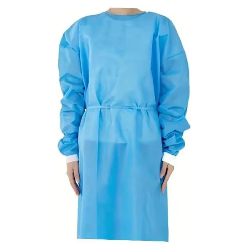 Isolation Gown Blue 50 GSM with Cuffs – Disposable Protective Medical Gown for Healthcare & Infection Control
