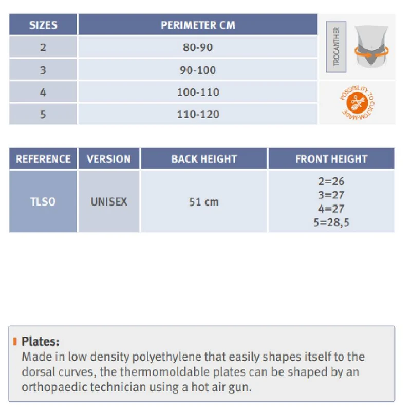 Orliman TLSO-B Dorso Lumbar Corset (Beige) – Rigid Thoracic Lumbo Sacral Orthosis (TLSO) Back Brace