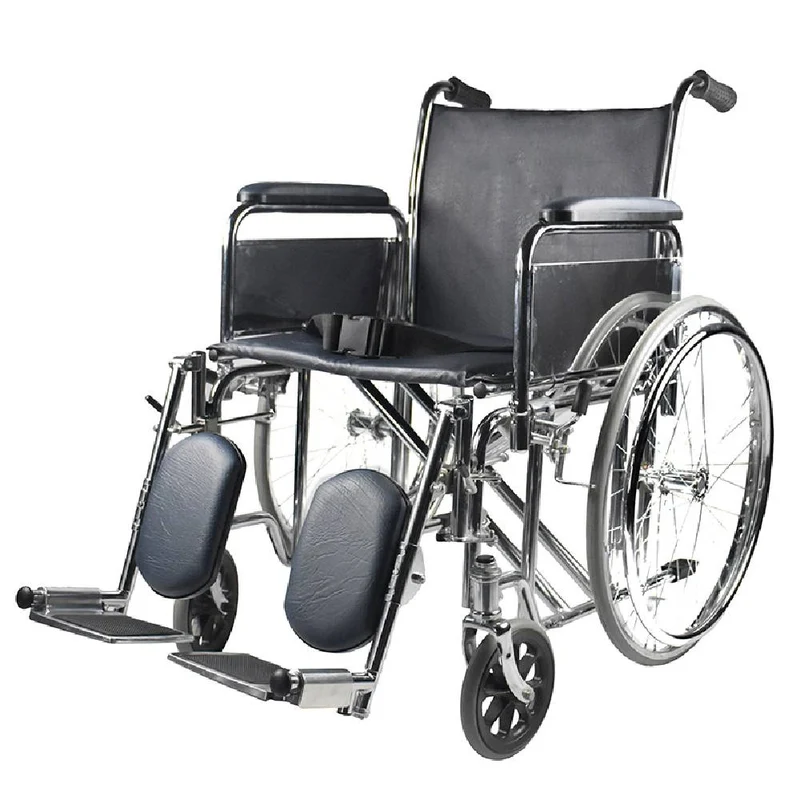Kawaza KWS21 Heavy-Duty Wheelchair – 24''-26'' Seat Width | Triple Coated Carbon Steel Frame