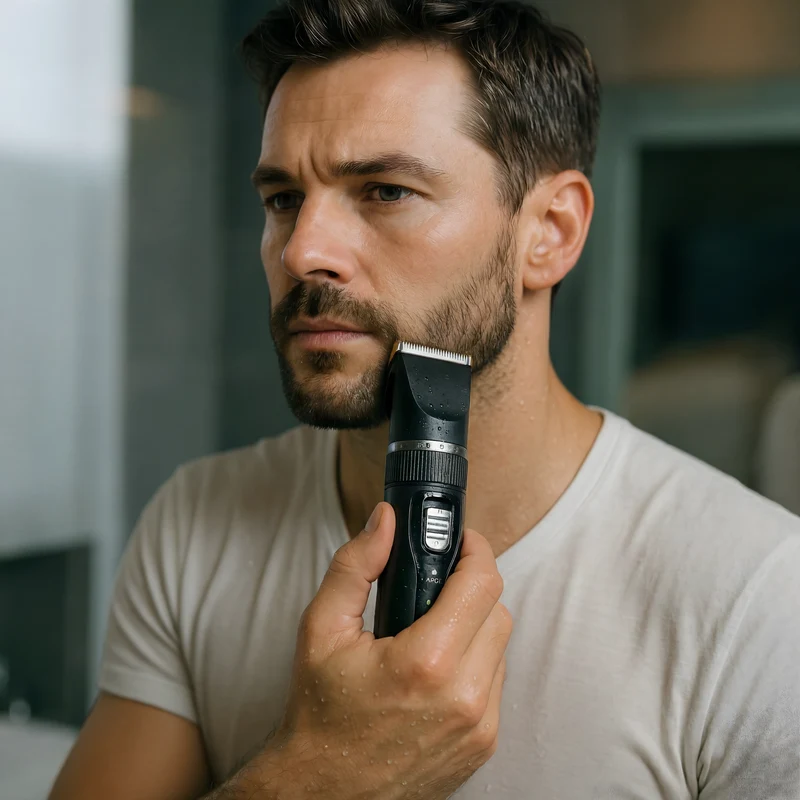 Tondeuse voor mannen / elektrisch oplaadbare baardtrimmer / ook geschikt voor honden / met geleidingskammen / 5 standen / eenvoudig te reinigen