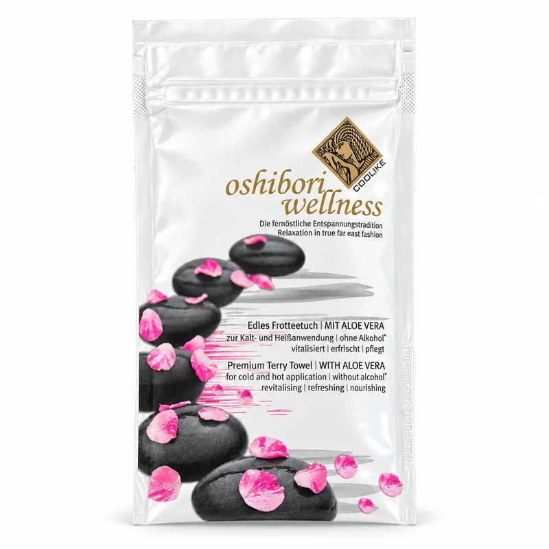 Oshibori Wellness Frotteetuch mit Aloe Vera