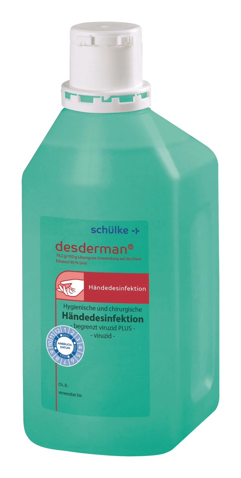 Schülke desderman® | Alkoholische Händedesinfektion | 1 Liter Spenderflasche