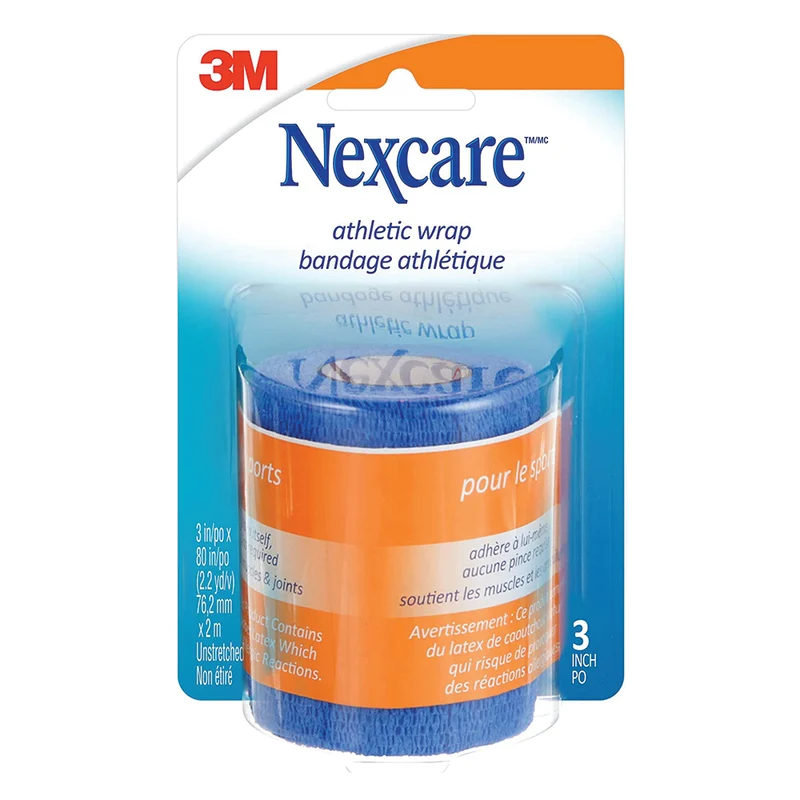 Nexcare Athletic Wrap, CR-3B , 3 x 5 Inches Yards Stretched, Blue