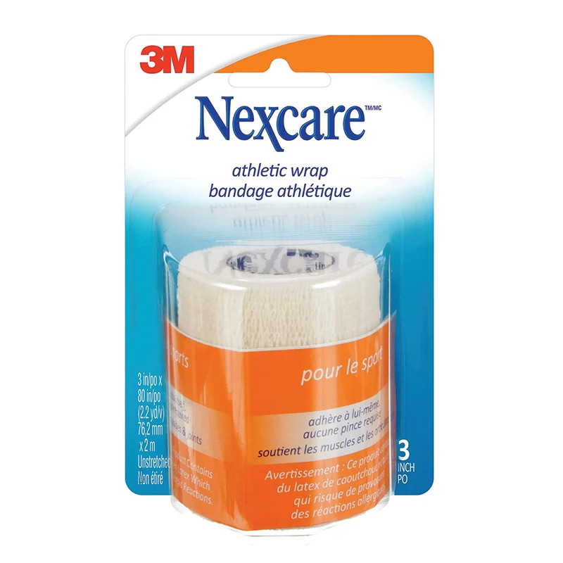 Nexcare Athletic Wrap, CR-3W, 3 x 5 Inches Yards Stretched, White