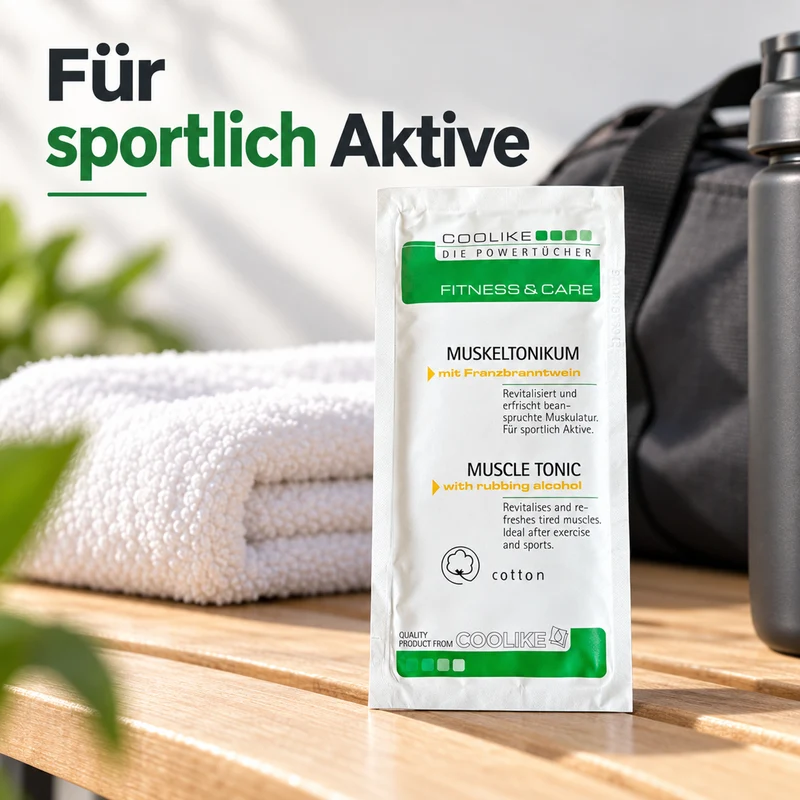 Erfrischungstuch Muskeltonikum aus weicher Baumwolle
