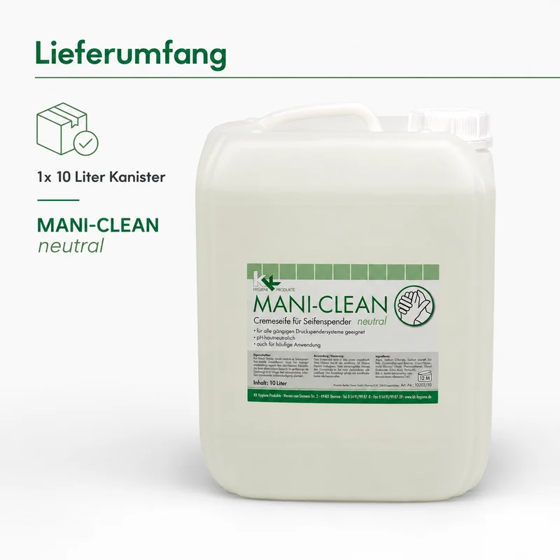 KK Mani-Clean neutral Seif | Cremeseife | 10 Liter Kanister