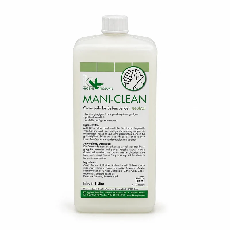 KK Mani-Clean Neutral Seife | Cremeseife | 1 Liter Euroflasche