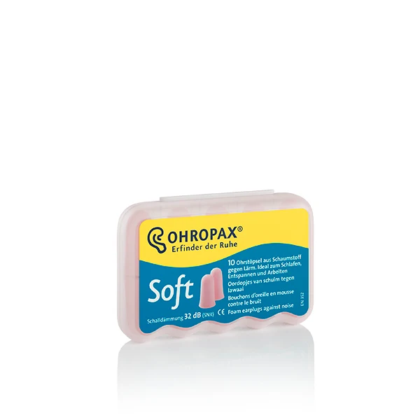 OHROPAX Soft | Ohrstöpsel aus Schaumstoff | 10 Stück/Dose