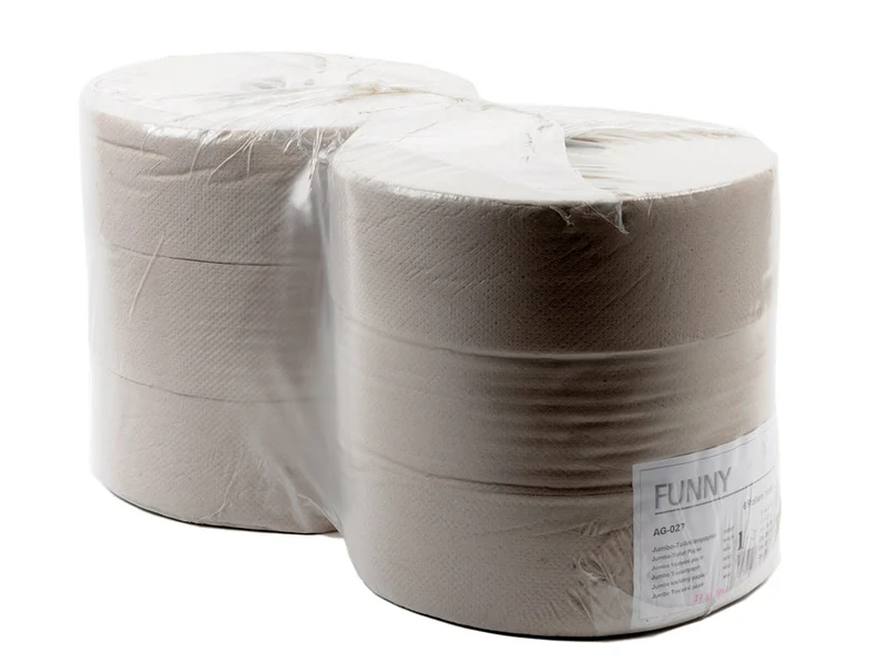Jumbo Toilettenpapier | Natur | ca. Ø 28 cm | 1-lagig | 6 Rollen/Beutel | AG-027
