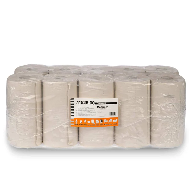 Multizell® Putztuchrolle | Natur | 3-lagig | 38 cm x 24 cm | 10 Rollen