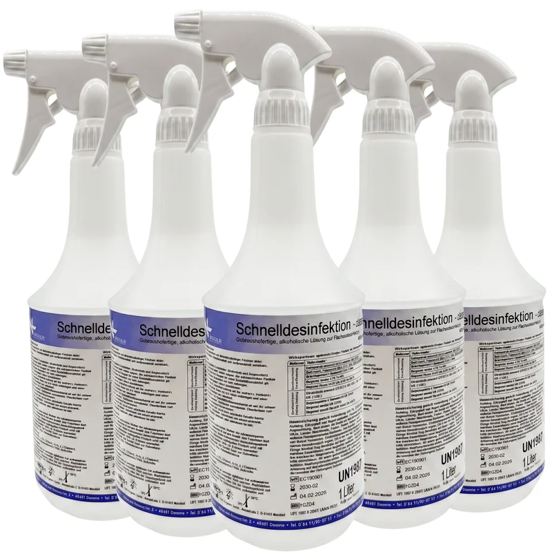 KK Schnelldesinfektion in praktischer Sprühflasche 5 x 1 Liter 3 Duftsorten