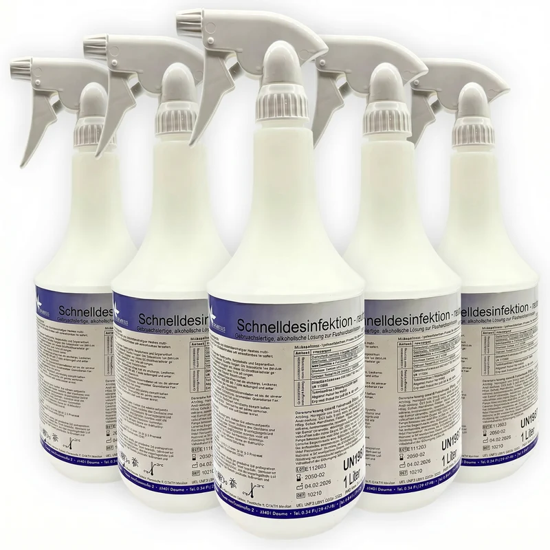 KK Schnelldesinfektion in praktischer Sprühflasche 5 x 1 Liter 3 Duftsorten
