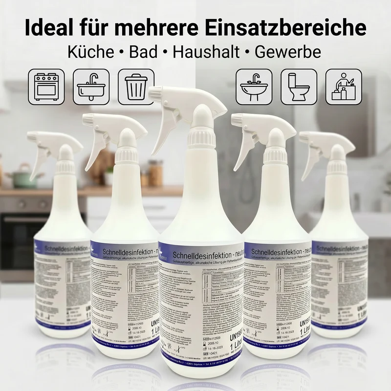 KK Schnelldesinfektion in praktischer Sprühflasche 5 x 1 Liter 3 Duftsorten