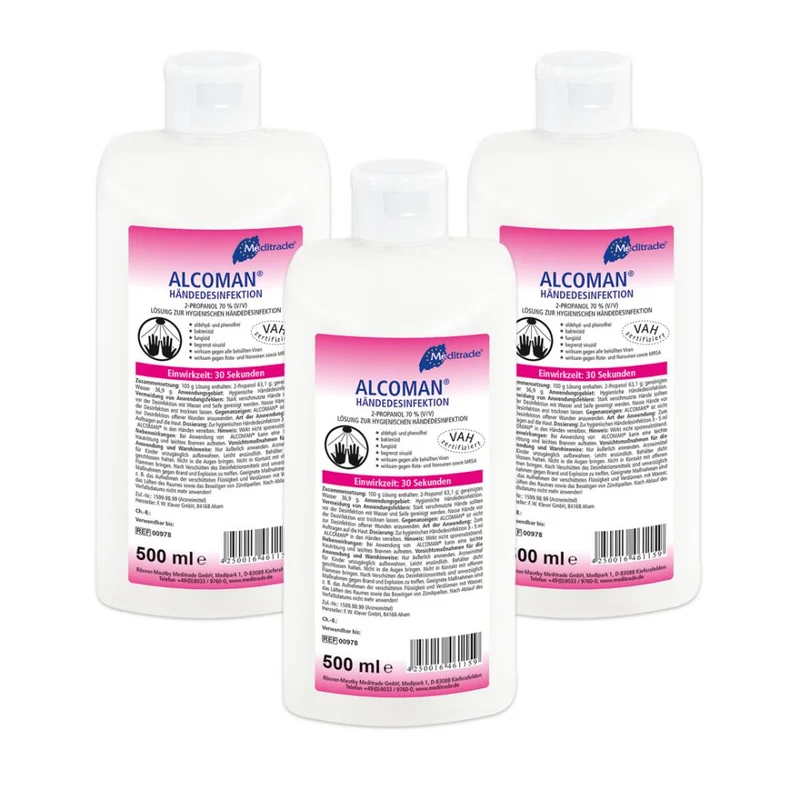 Händedesinfektion ALCOMAN 3 x 500 ml Flasche