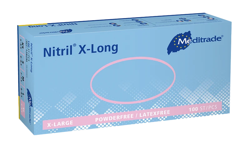 Meditrade Nitrilhandschuhe Nitril® X-Long Blue XS-XL 100 Stück/Box