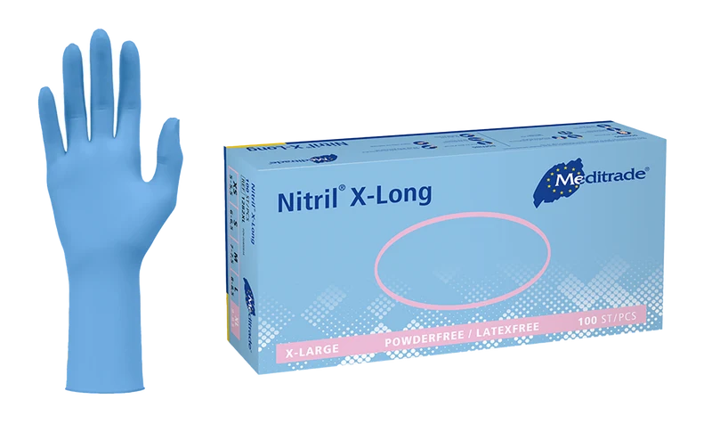 Meditrade Nitrilhandschuhe Nitril® X-Long Blue XS-XL 100 Stück/Box
