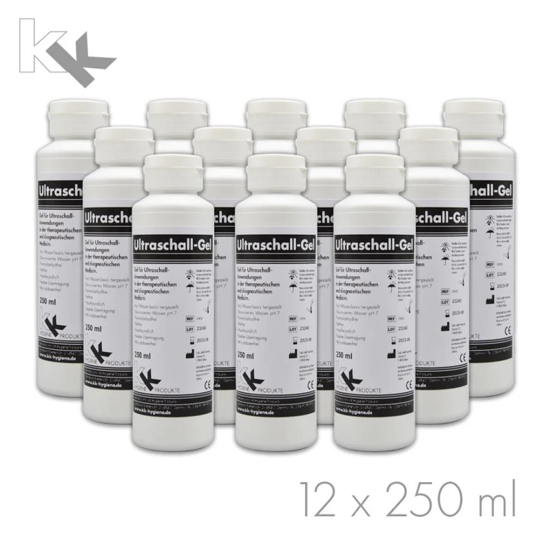 Ultraschallgel | KK Kontaktgel | Sonogel | 12 x 250 ml Flasche
