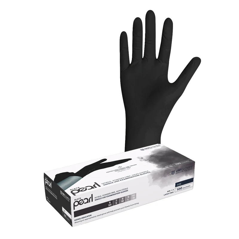 Nitrilhandschuhe Unigloves Black Pearl Schwarz XS - XL