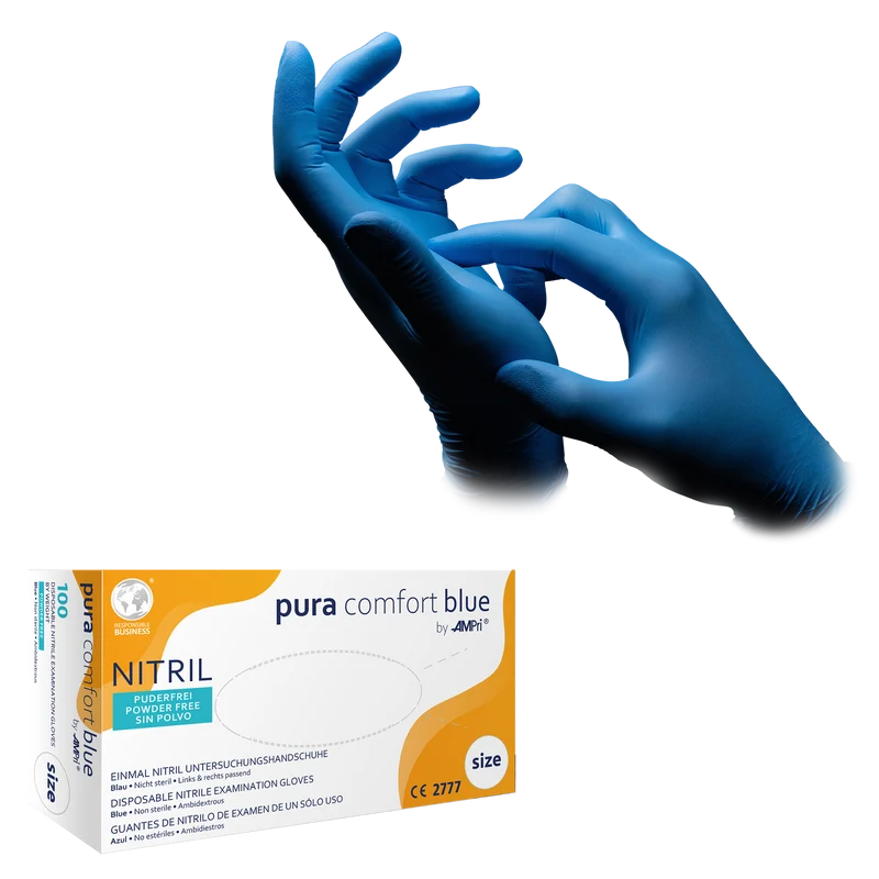 KK Nitrilhandschuhe | Unsteril | Blau | Größe S-XL | 100 Stück/Box