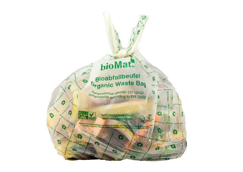 BIOMAT® Bio Abfallbeutel | 10 Liter | Mit Henkel | 26 Stück/Rolle