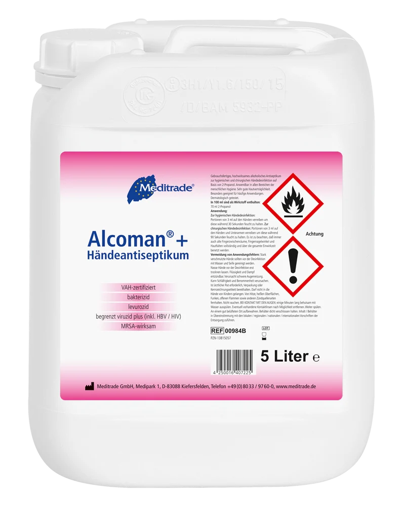 Meditrade ALCOMAN+® Händeantiseptikum 5 Liter Kanister