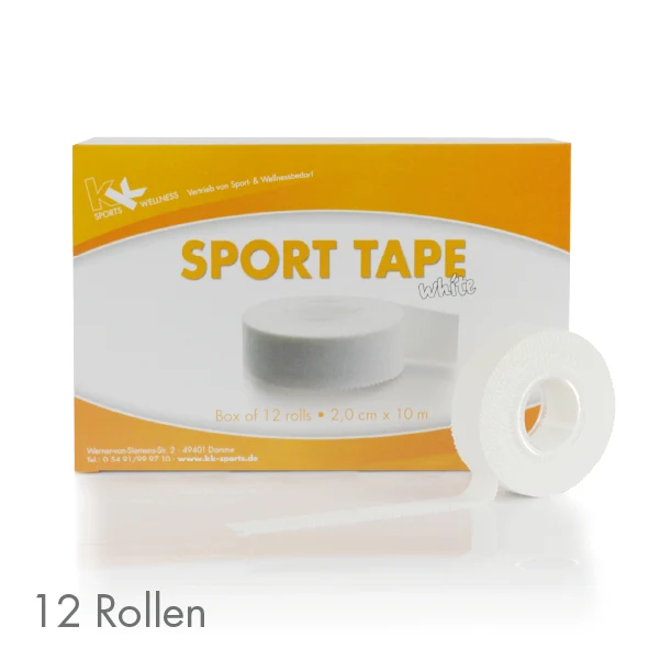 KK Sporttape 2,0 cm | Fingertape | Weiß | 10 m/Rolle | 12 Rollen