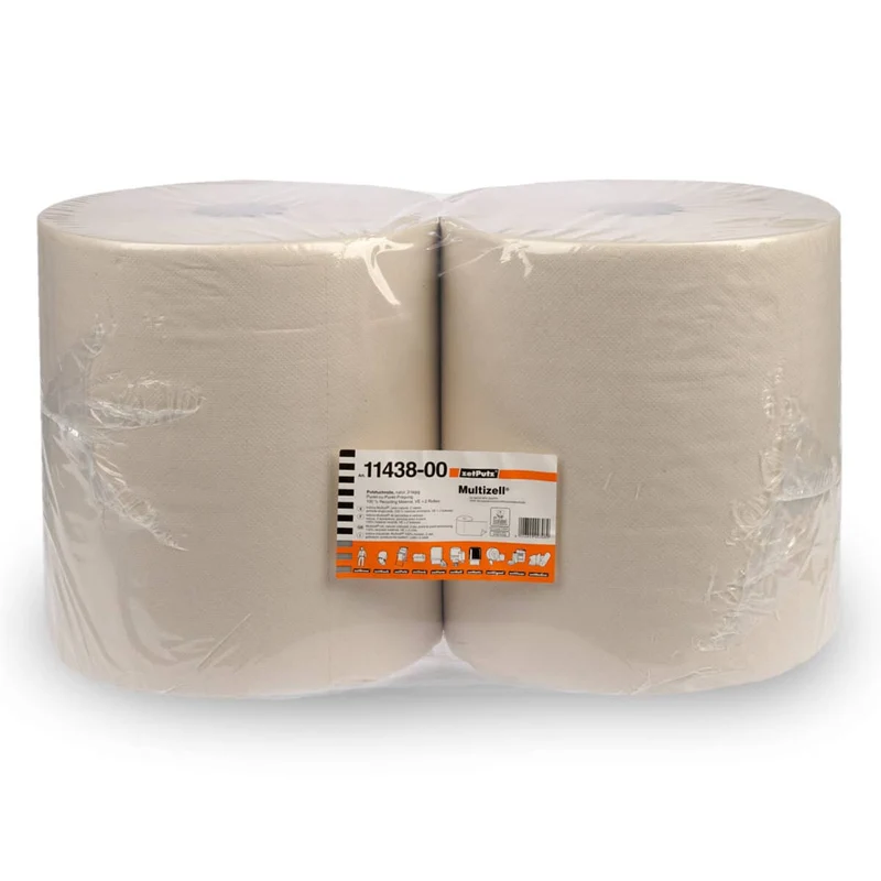 Multizell® Putztuchrolle | Natur | 2-lagig | 36 x 38 cm | 2 Rollen/Beutel