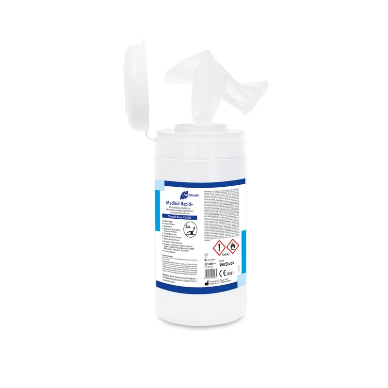 Medizid Rapid+ Desinfektionstücher | 150 Tücher/Dose