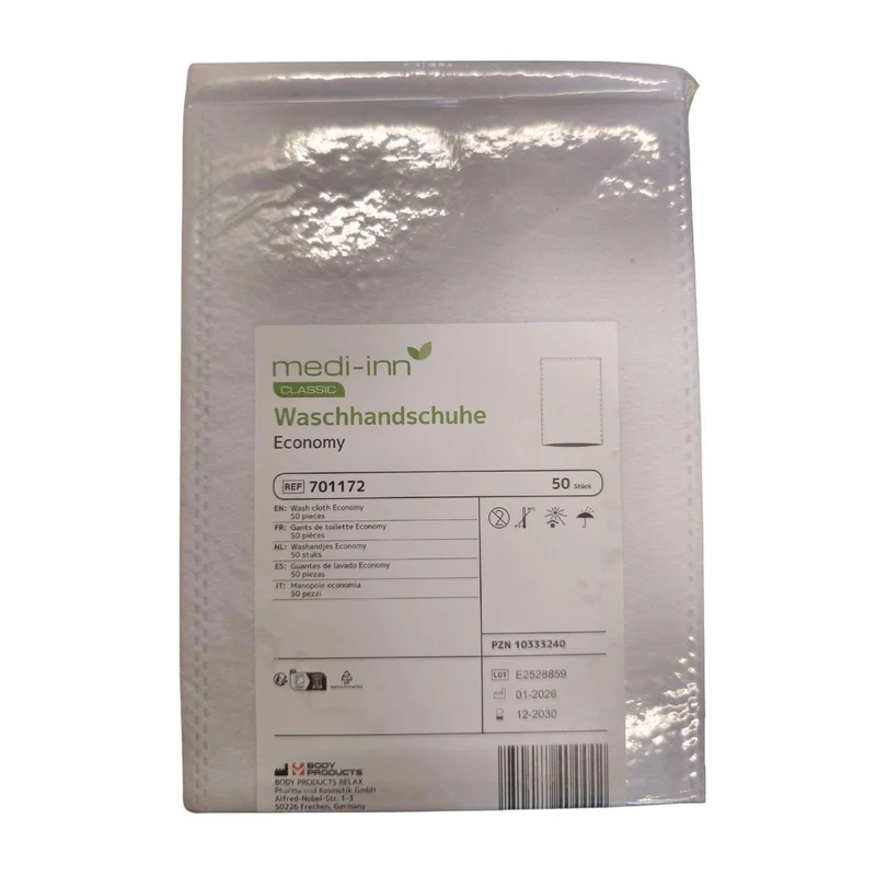 Medi-Inn Einmal-Waschhandschuhe Economy, fusselfreier Vliesstoff - 15 x 22 cm