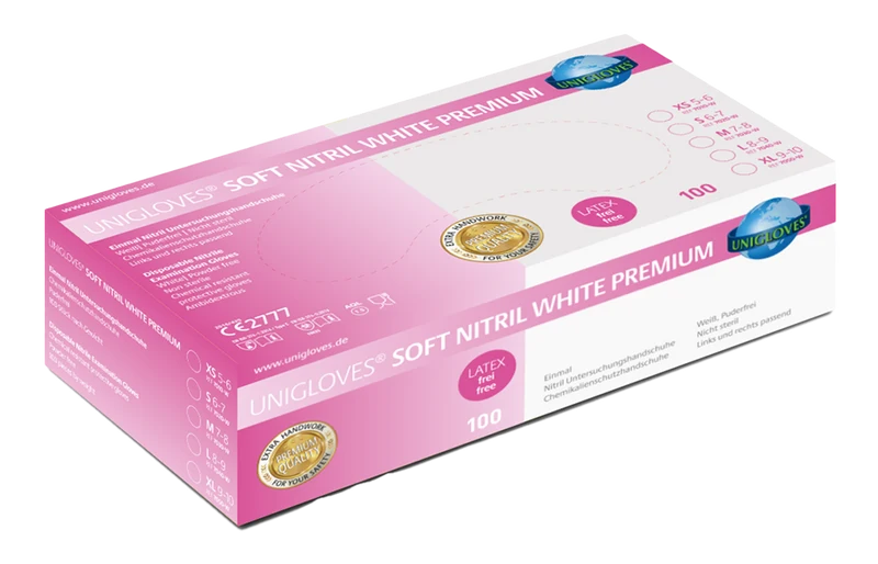 Nitrilhandschuhe Unigloves Soft Nitril WHITE Premium 100 St.