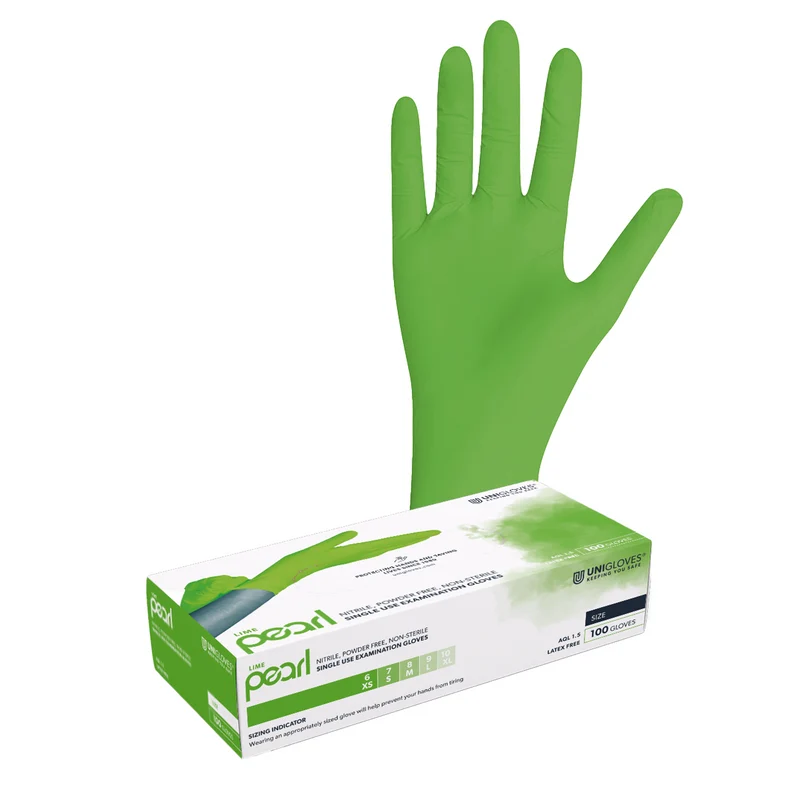Nitrilhandschuhe Unigloves GREEN/LIME PEARL XS - XL