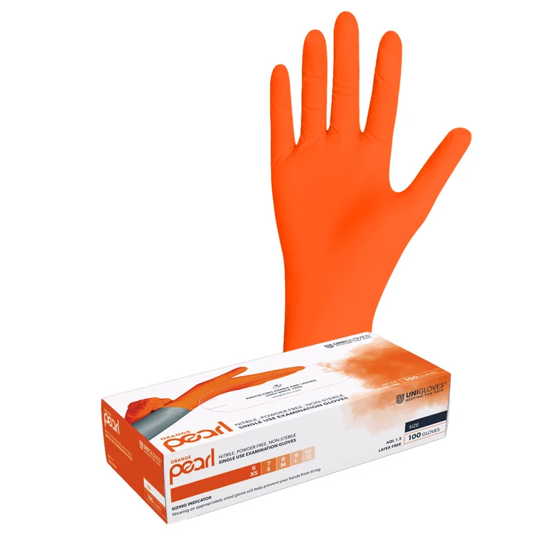 Nitrilhandschuhe ORANGE PEARL von Unigloves XS-XL