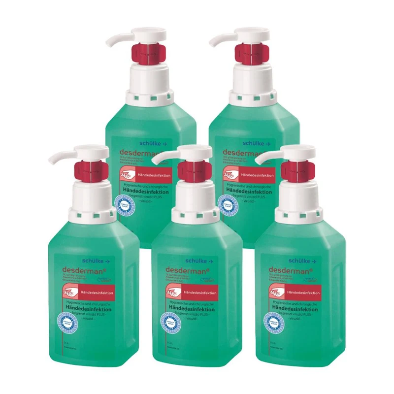 Schülke Desderman | 5 x 500 ml Hyclick | Händedesinfektionsmittel | Desinfektionsmittel mit integrie