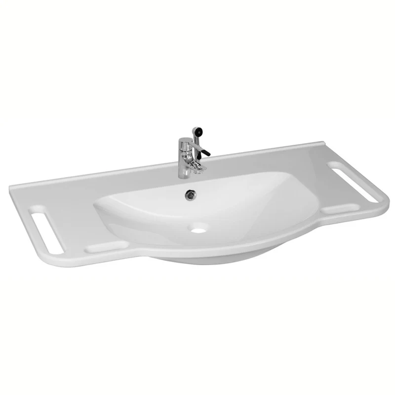 KIBOMED GTM1002 - großes behindertengerechtes Waschbecken, auch für Senioren, 1000x555 mm
