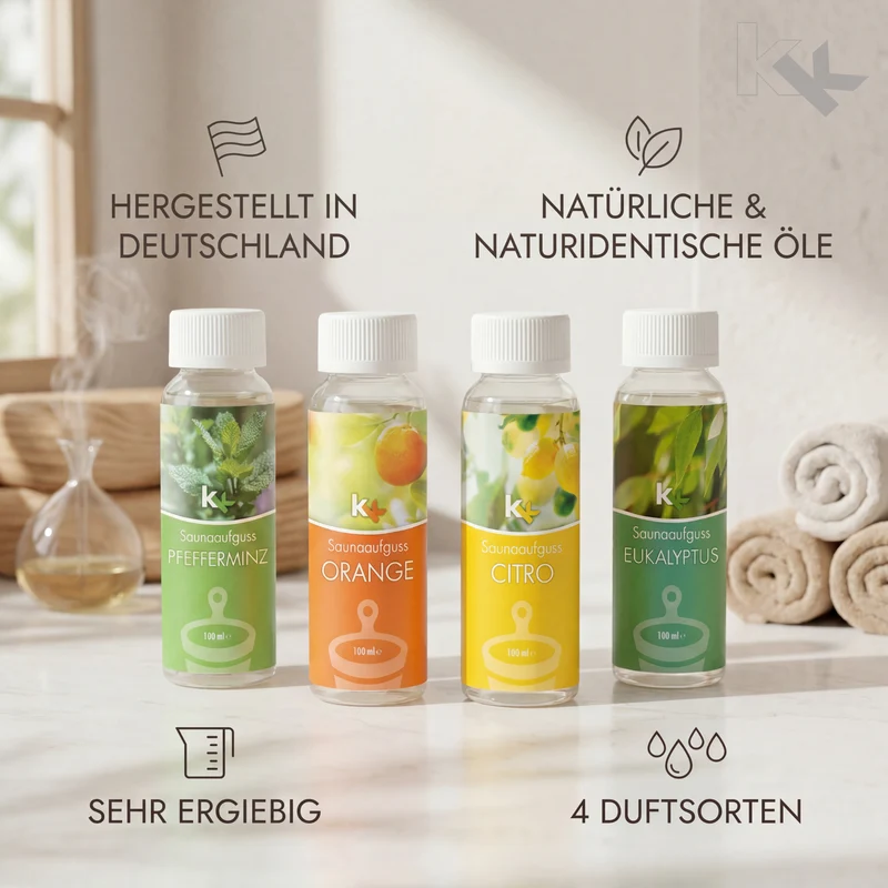 KK Saunaaufguss Set Toskana | Saunakonzentrat | 4 x 100 ml/Flasche