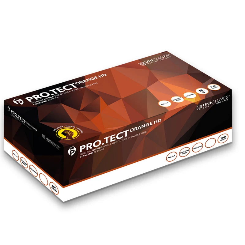 Nitrilhandschuhe Pro.Tect Orange HD S-XL 100 Stück/Box