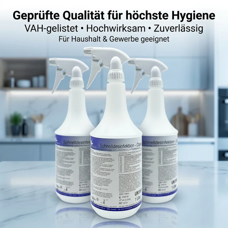 KK Schnelldesinfektion in praktischer Sprühflasche 3 x 1 Liter 3 Duftsorten